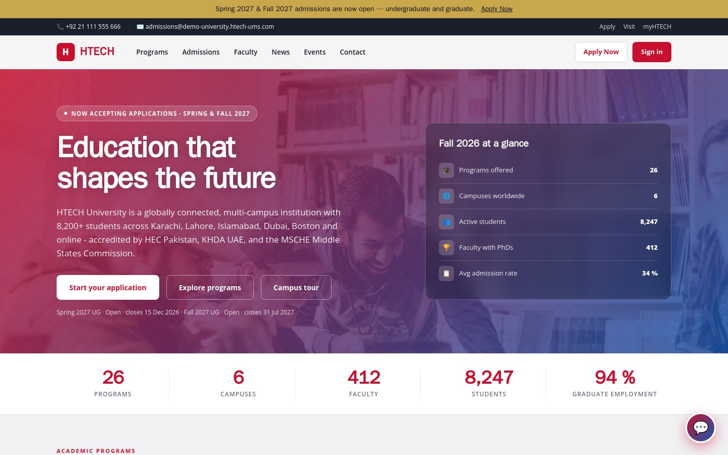 university website