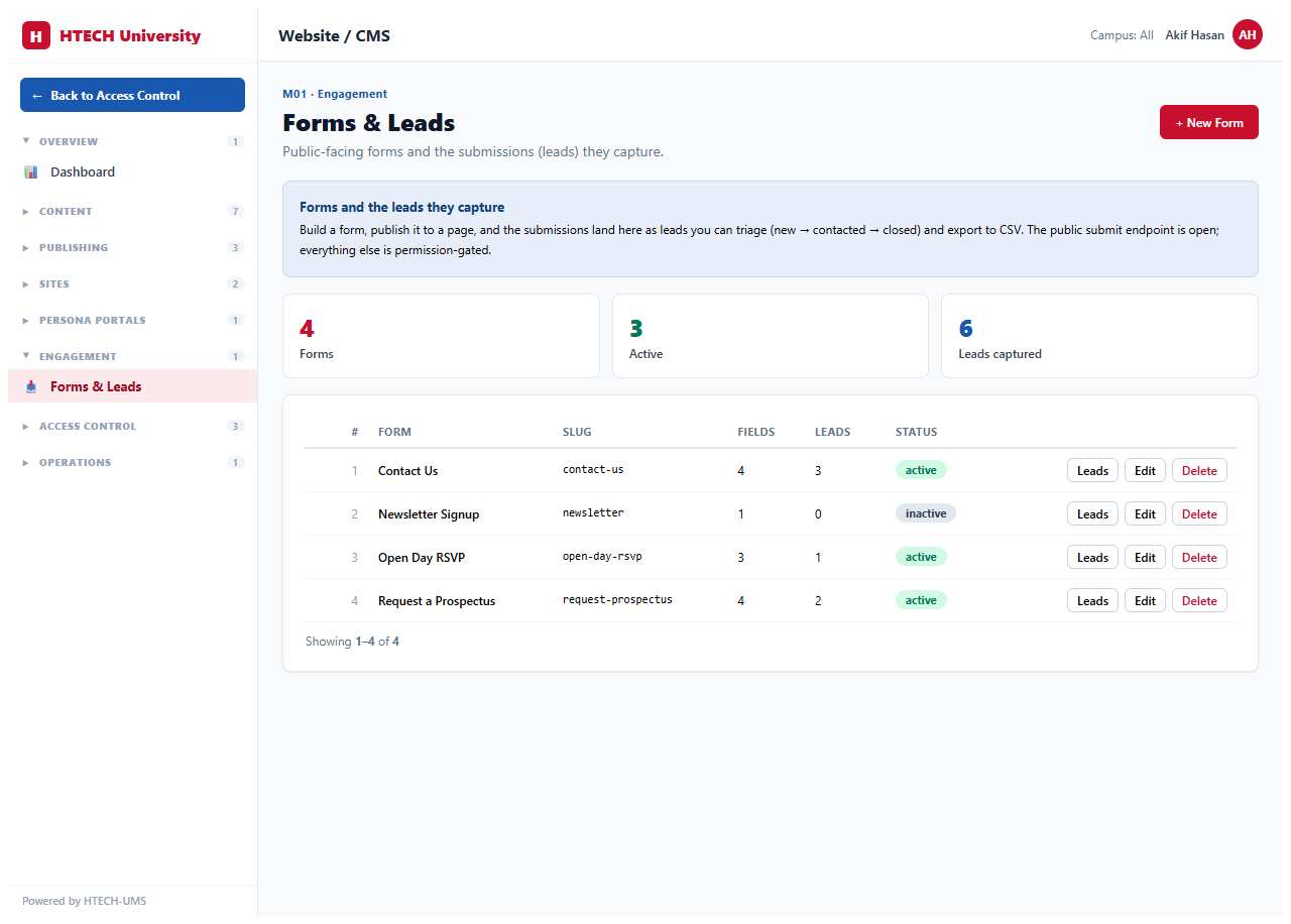 Website & CMS — forms