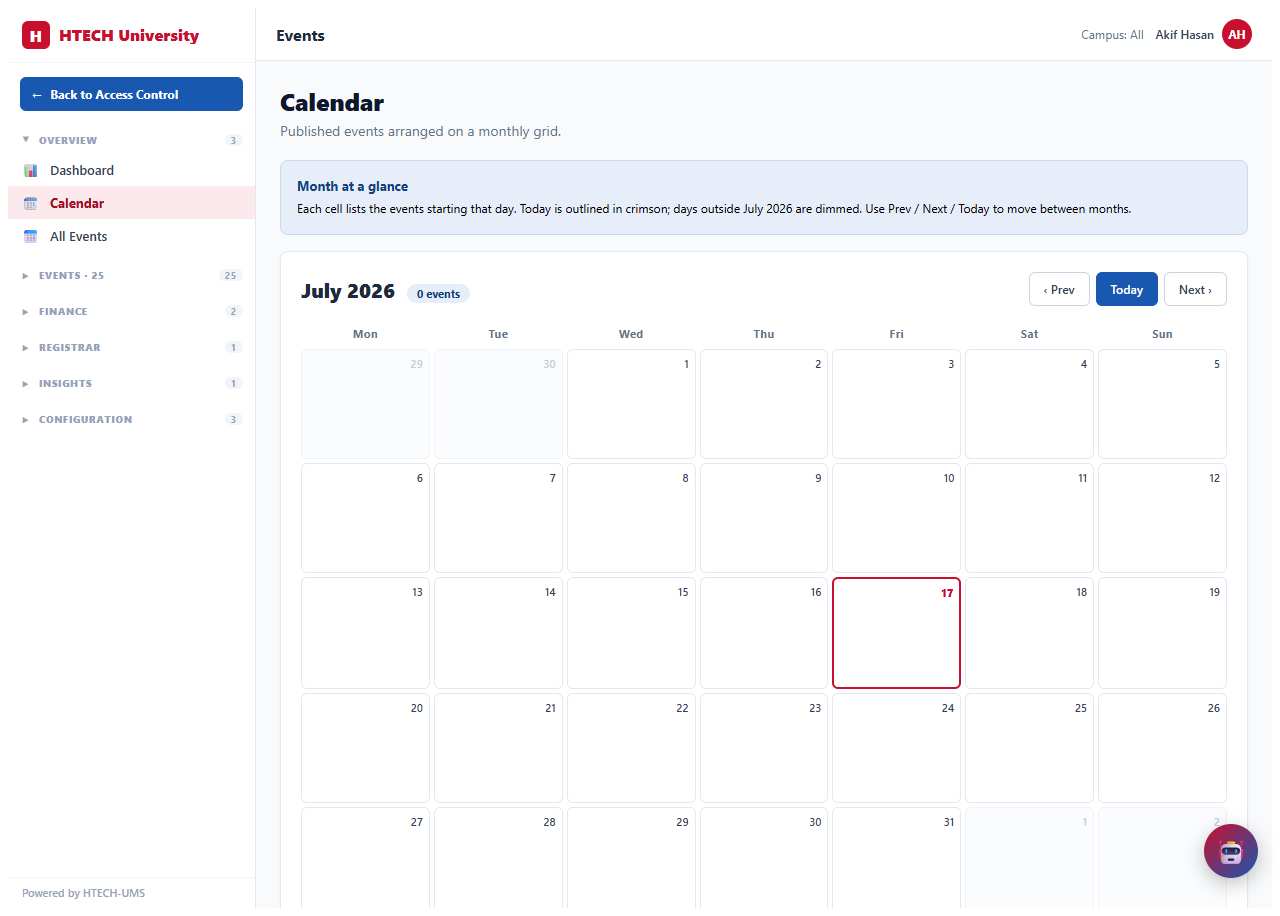 Events — calendar