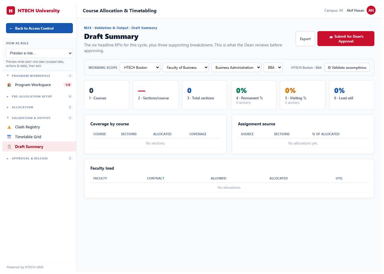 Course Allocation & Timetabling — draft